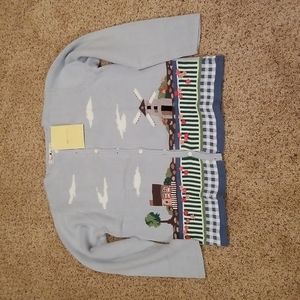 Cotton embellished cardigan sweater.